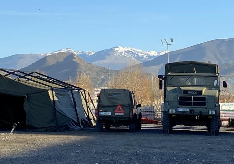 Parte del operativo militar desplegado en las instalaciones portuarias. 