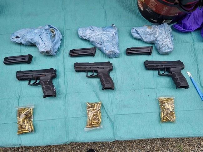 Armas incautadas en una operación que, en agosto de 2023, desmanteló una red internacional con vínculos en Granada. 