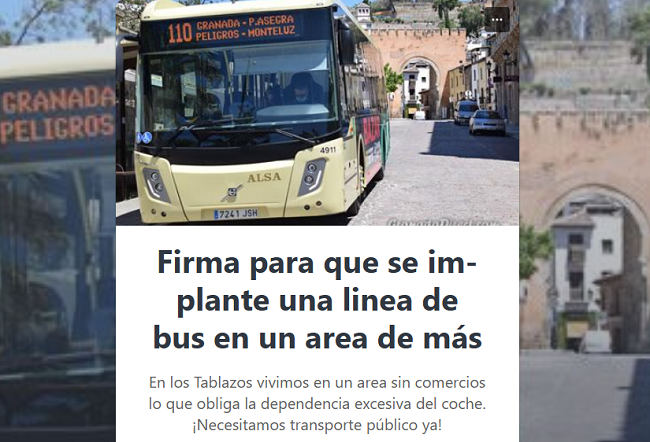 Detalle de la iniciativa para recoger firmas por el bus.