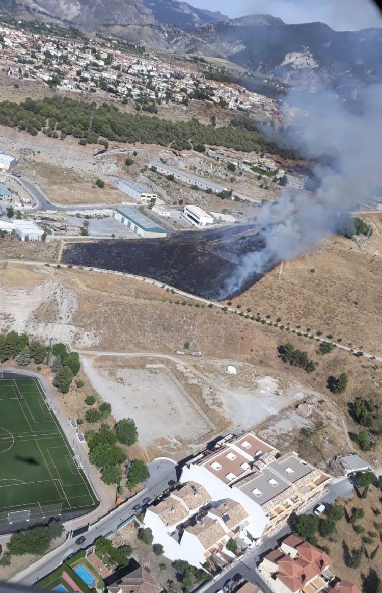 Imagen aérea del incendio.