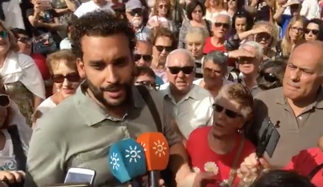 Jesús Candel, en una de las protestas contra la fusión hospitalaria.