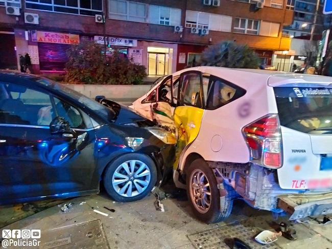 Imagen del accidente difundida por la Policía Local de Granada. 