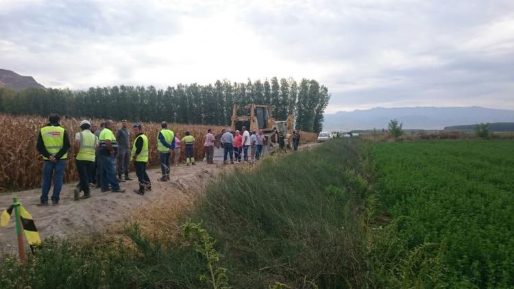 Un momento del corte de las obras. 