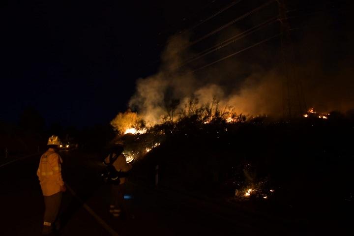 Incendio en Jun en julio, que provocó una gran columna de humo. 