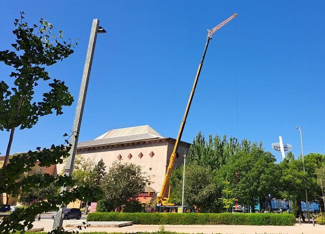 Obras en el Palacio de Deportes.