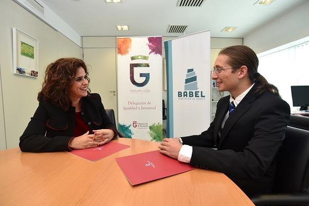 Irene Justo y Pepe Herrero, presidente de Babel.