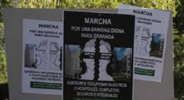 Carteles con la convocatoria de la manifestación el 16O.