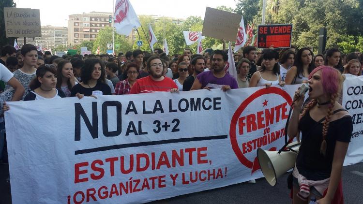 Un momento de la manifestación en Méndez Núñez.