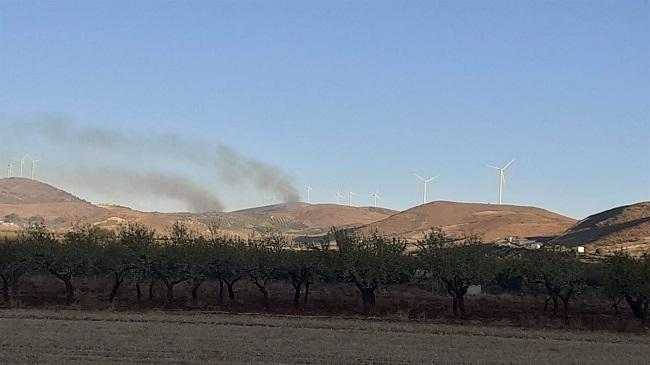 Vista del incendio en Padul. 