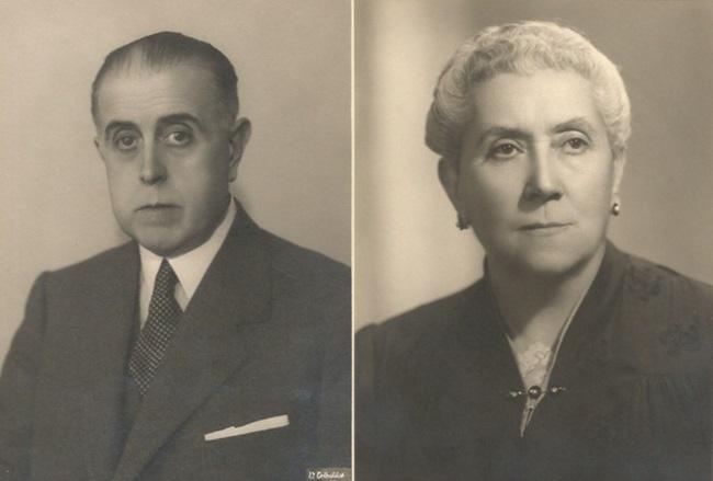 Ramón García Ruiz y su esposa María Paz Olmedo Villalobos, en 1949.