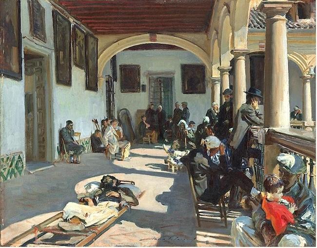 Galería alta que daba acceso a la sala Milagrosa. Ambiente popular plasmado al óleo por John Singer Sargent (1912). 