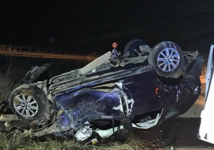 Vehículo siniestrado en el accidente de Guadahortuna.