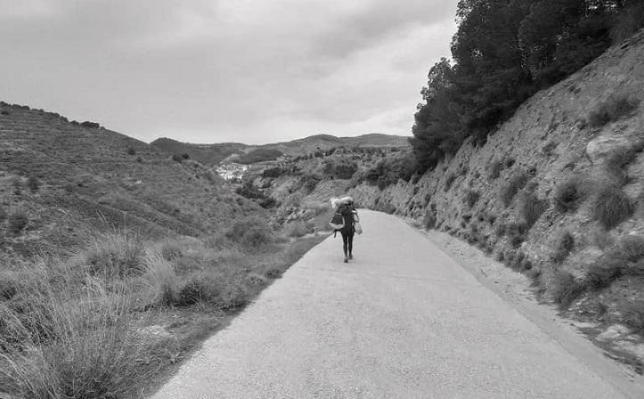 Marta Moreno, en los primeros días de su larga caminata.