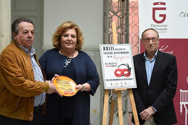 Fátima Gómez con José Núñez y Adolfo García de Viana.