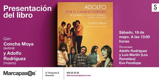 Cartel de la presentación de “Adolfo. Por el camino púrpura”.