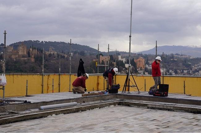 Obras en la torre de la Catedral de Granada.