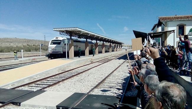 Concentración en la estación de Moreda en marzo de este año.