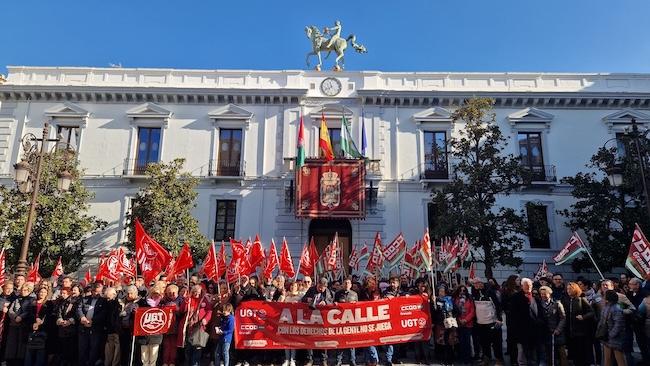 Imagen de la concentración en la capital granadina.