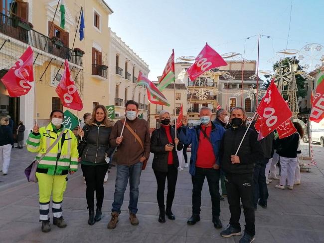 Movilización del comité de empresa del Ayuntamiento de Motril.