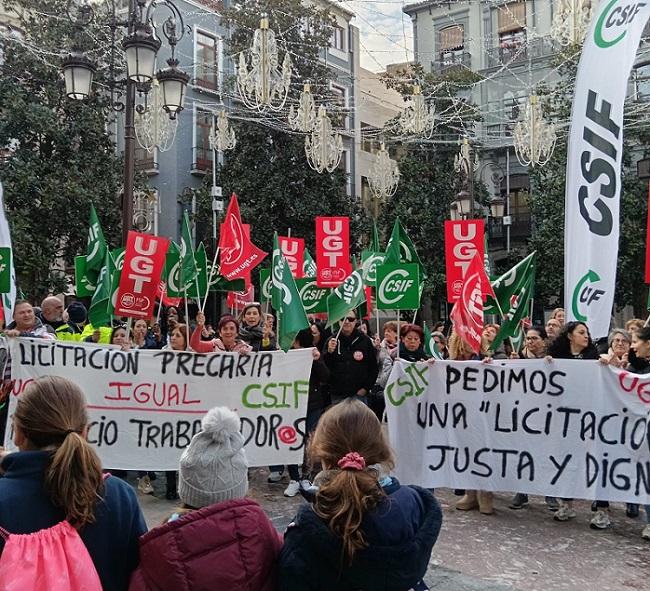 Protesta, este miércoles frente al Ayuntamiento.