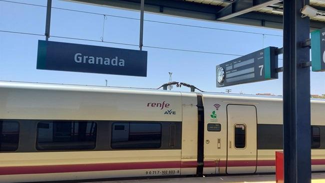 Andenes en la estación de Granada. 