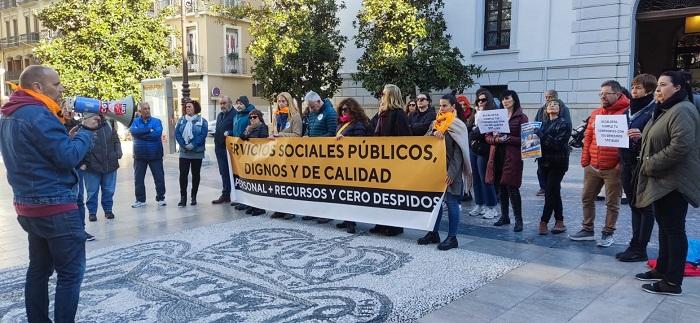 Concentración, este miércoles, en la Plaza del Carmen.