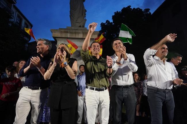 Moreno, en el acto de cierre de campaña de Granada. 