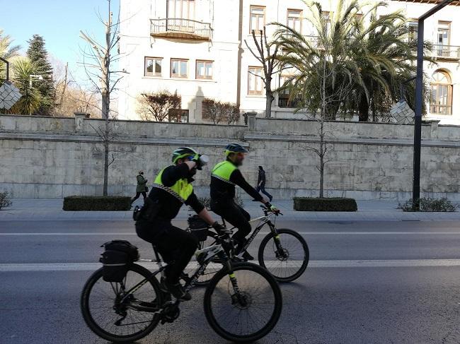 Agentes de la unidad ciclista, en una imagen de archivo.