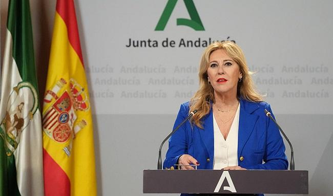 La portavoz del Gobierno andaluz y consejera de Hacienda, tras el Consejo de Gobierno.