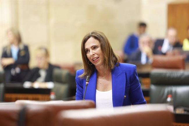 Rocío Díaz, durante la segunda jornada del Pleno del Parlamento andaluz 