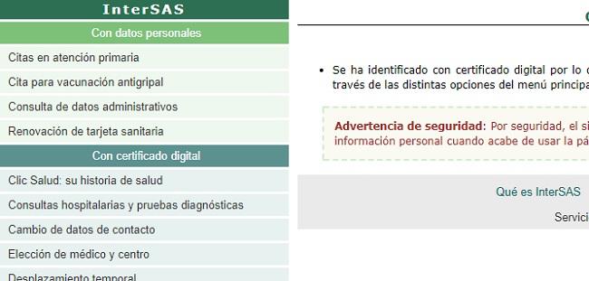 Acceso a datos confidenciales del usuario del SAS.