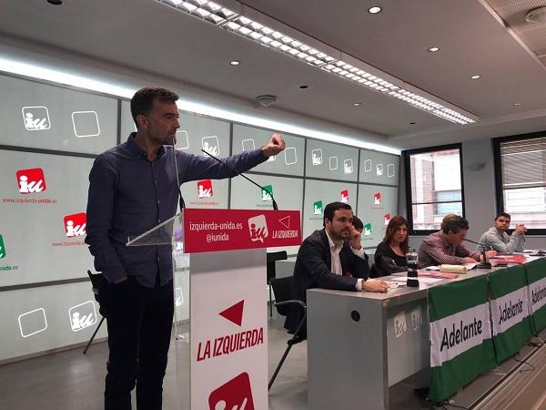 Antonio Maíllo durante su intervención en la asamblea política de IU.