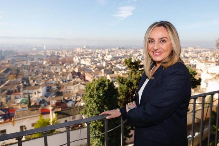 Marifrán Carazo tras anunciar su candidatura este martes en Granada. 