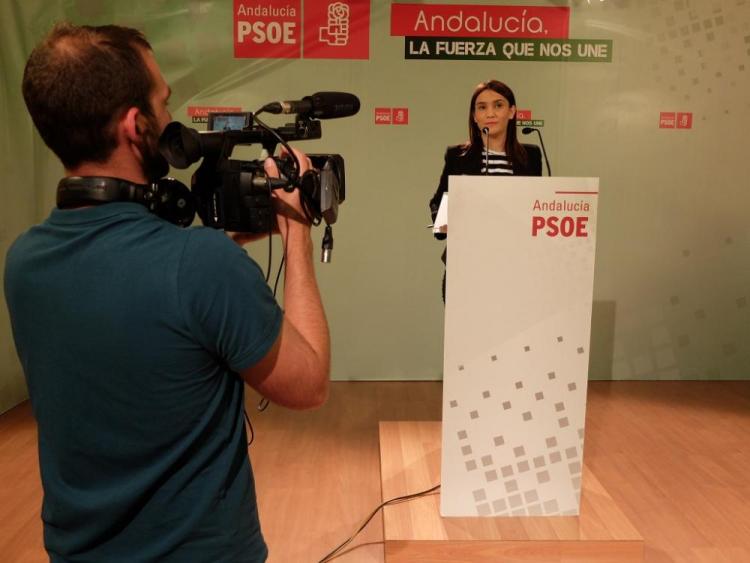 Olga Manzano en una rueda de prensa.