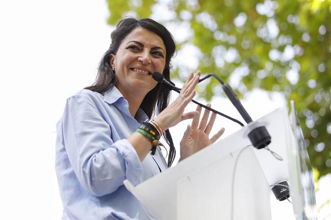 Macarena Olona, en un acto en Granada en 2022 cuando aún estaba en Vox.