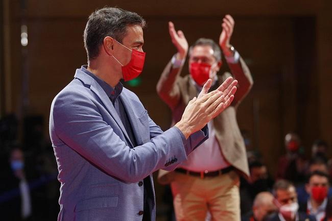 Pedro Sánchez, en el acto de proclamación como candidato socialista de Juan Espadas en enero pasado.