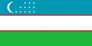 Bandera de Uzbekistán.