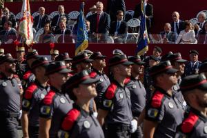 La Policía Autonómica de Canarias, durante el desfile. 