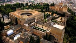 Vista aérea de la Alhambra.