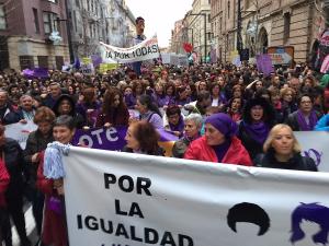 La manifestación feminista fue multitudinaria. 