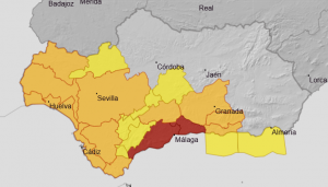 Mapa de avisos de la Aemet para este jueves.