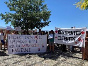 Protesta llevada a cabo en junio contra la proliferación de pisos turísticos en el Albaicín.