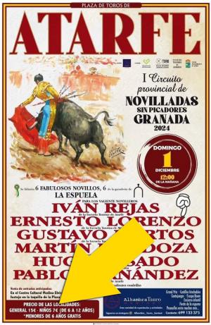 Cartel de la novillada, donde aparece, abajo, la entrada de menores gratis. 