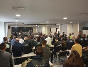 Imagen de la asamblea de la Policía Local celebrada este miércoles. 