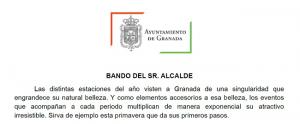 Extracto del bando municipal.