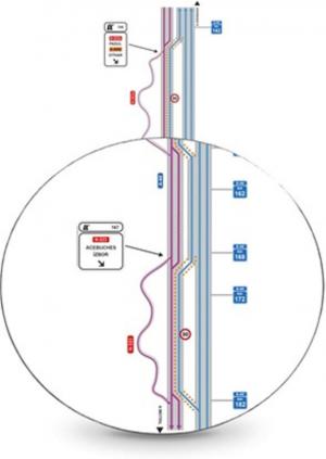 Plano del nuevo carril adicional.