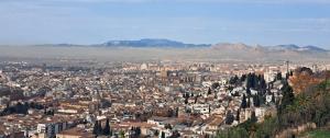 Imagen de la ciudad en la que se aprecia la boina de contaminación. 