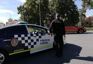 Control de la Policía Local en la capital. 