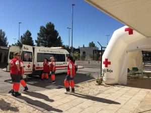 Cruz Roja, presente en el operativo.