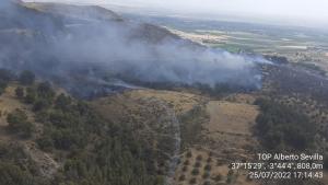 Imagen del incendio en los primeros momentos tras ser detectado. 